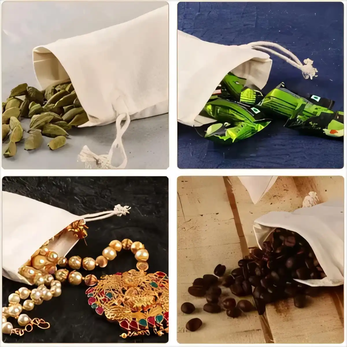 Cotton Drawstring Storage Bags product close-up