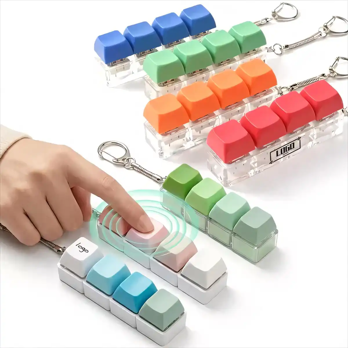 Tactile Click Fidget Keychain Toy