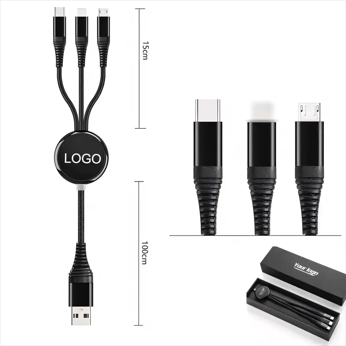 Illuminated Braided Charging Cable Trio