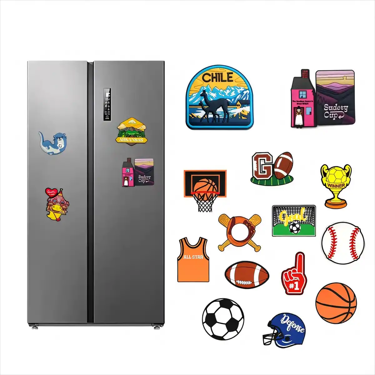 Vibrant PVC Fridge Magnets Set