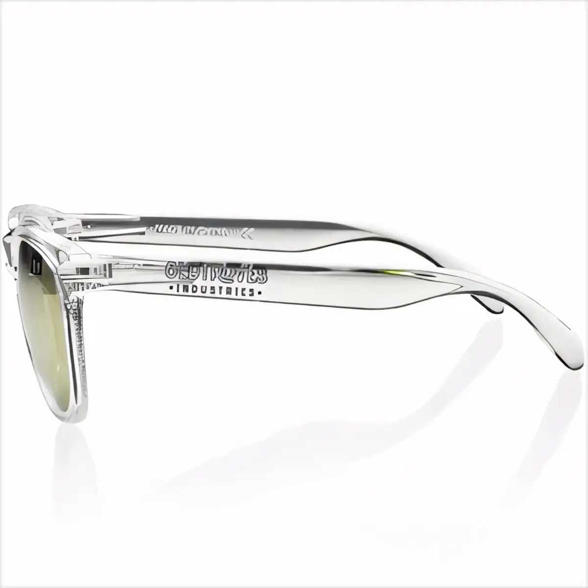 Supernova Mirrored Sunglasses Clear custom logo imprint view