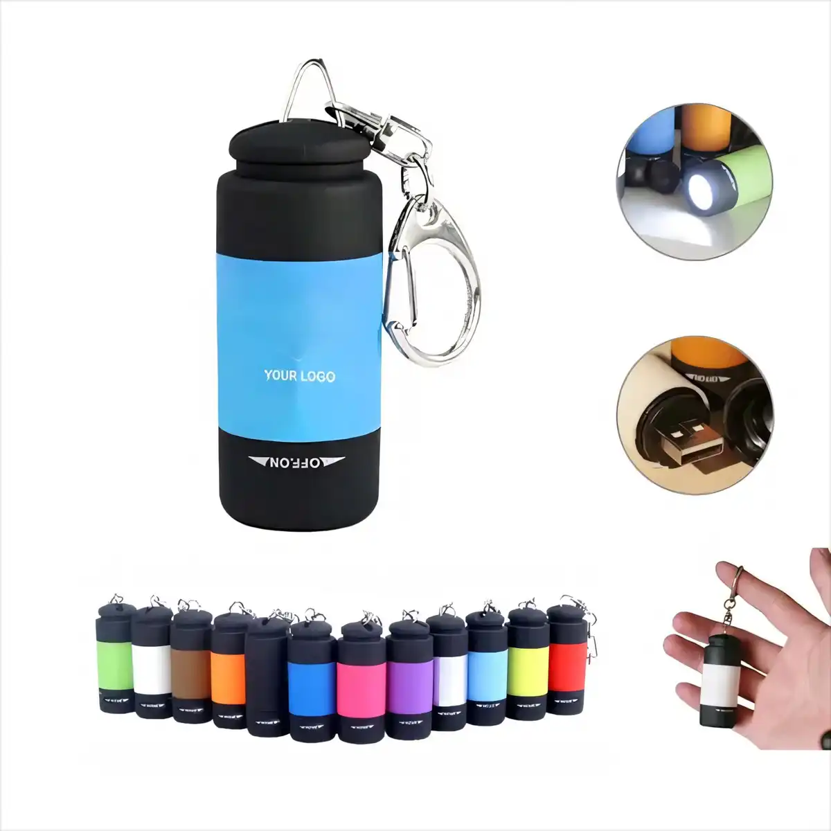Rechargeable LED Keychain Flashlight Aluminum