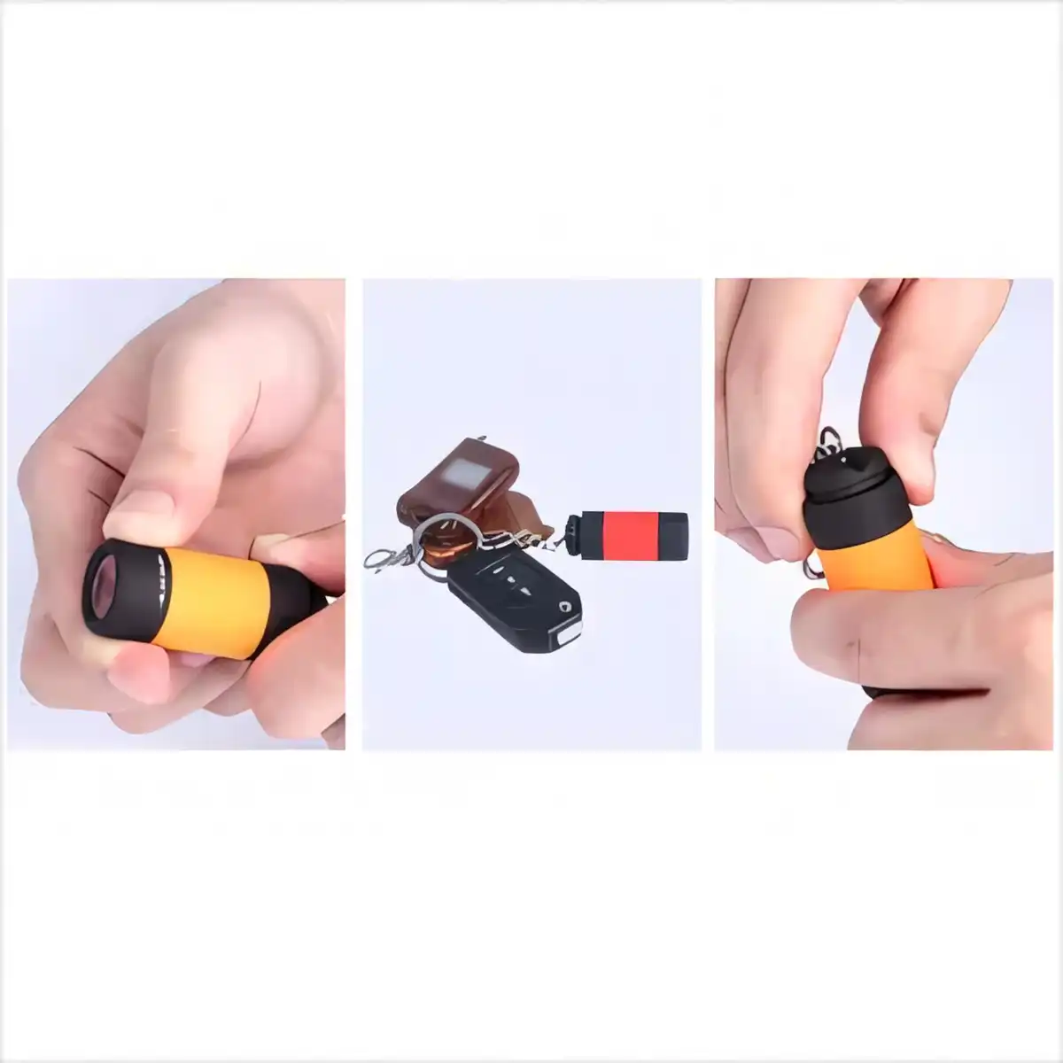 Rechargeable LED Keychain Flashlight Aluminum alternate product angle