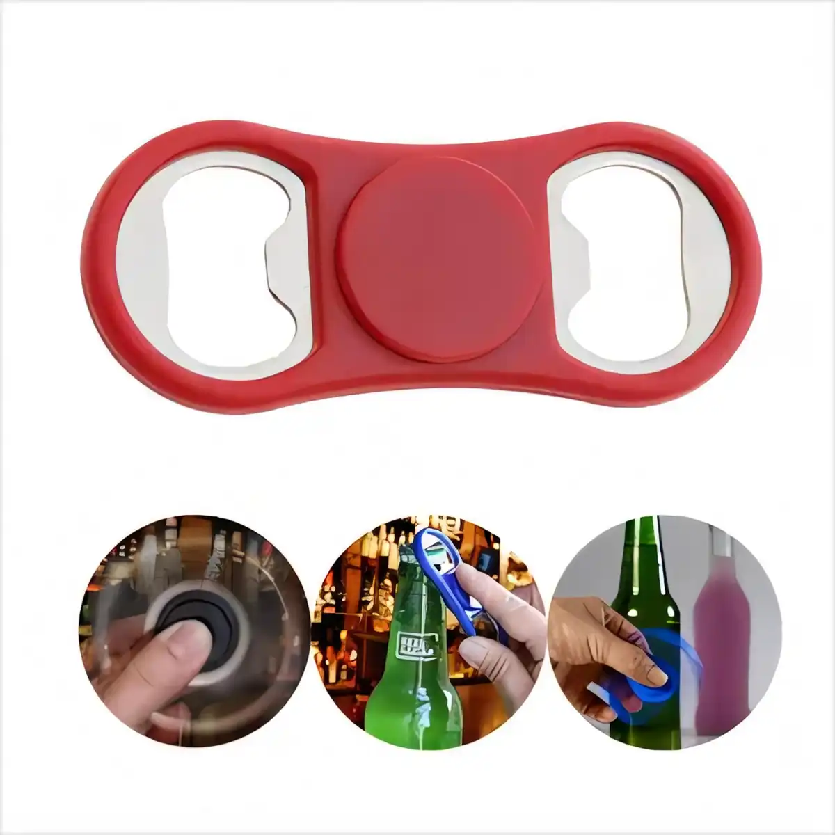 Dual Fidget Spinner Bottle Opener product detail view