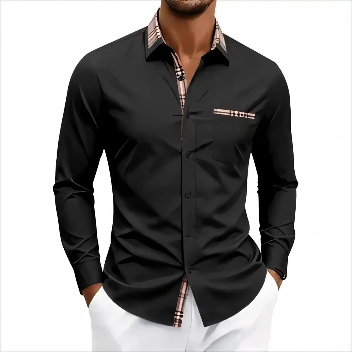 Men's Breathable Business Dress Shirt product detail view
