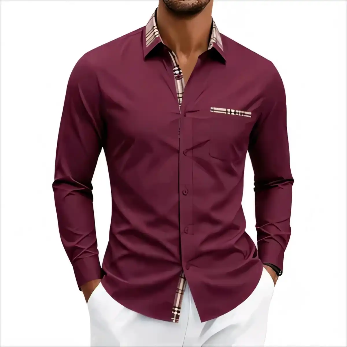 Men's Breathable Business Dress Shirt alternate product angle
