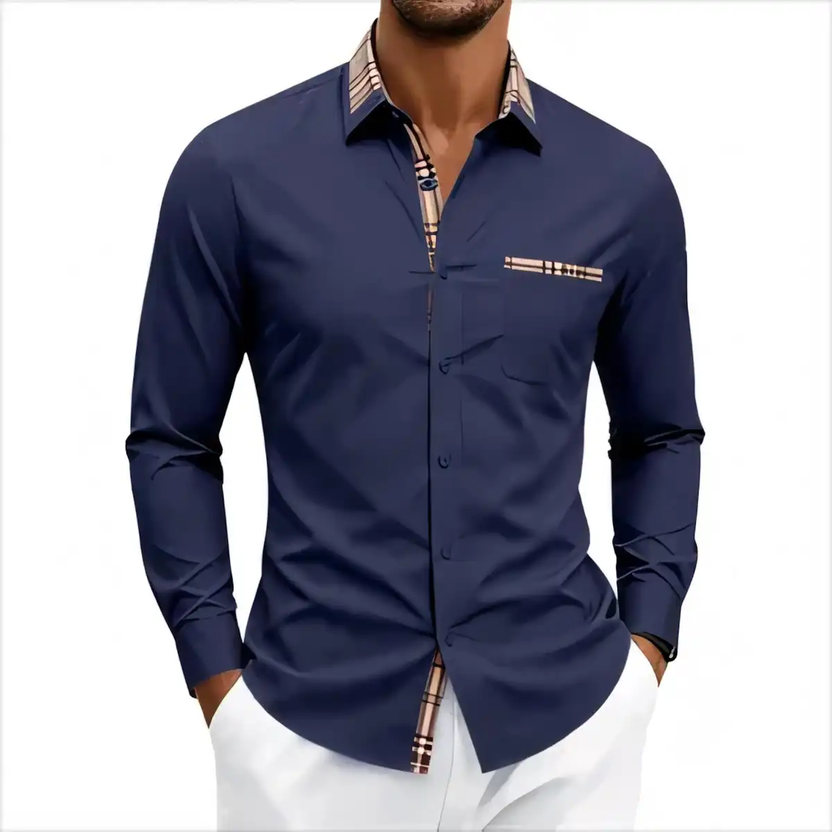 Men's Breathable Business Dress Shirt product close-up