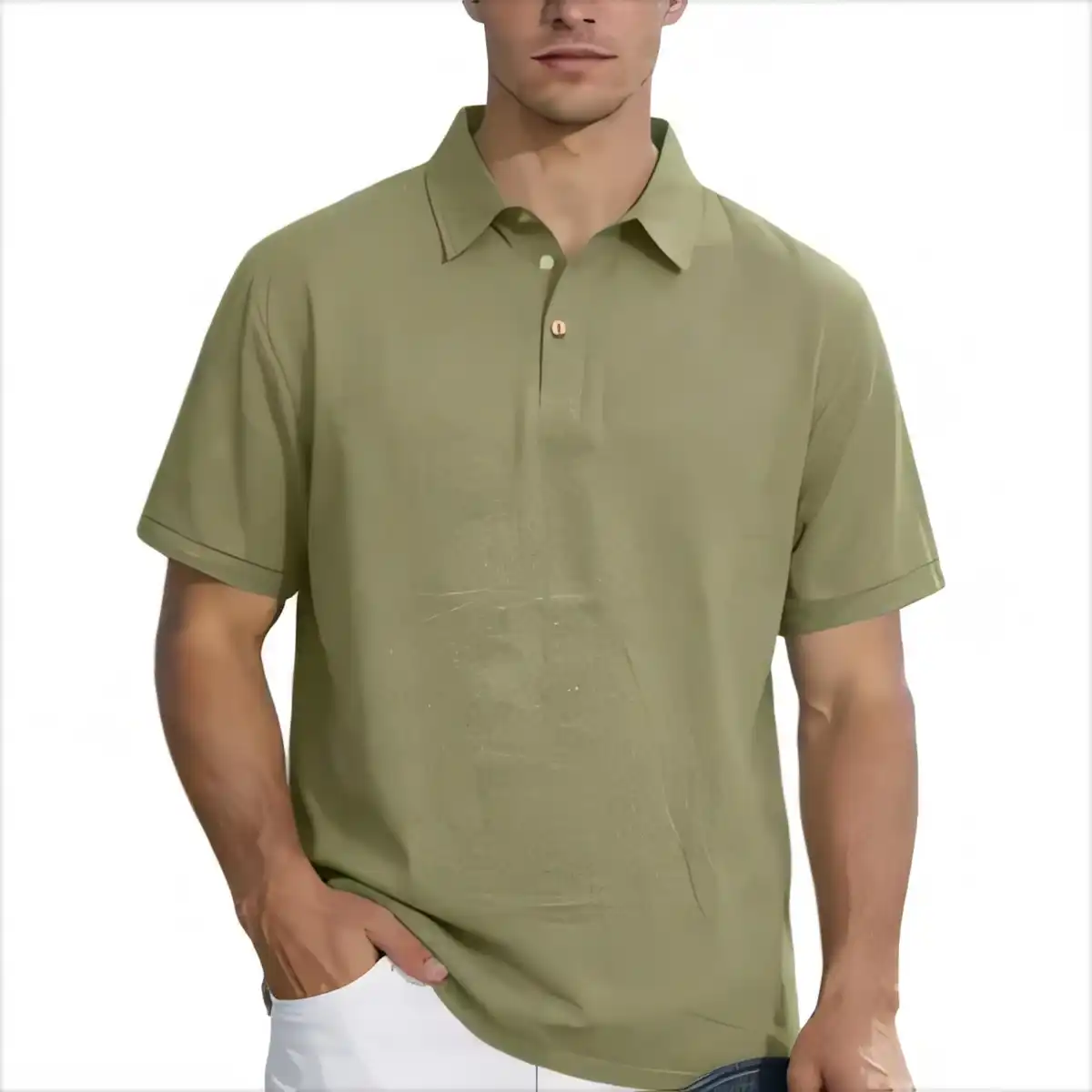 Refined Linen Polo for Work product detail view