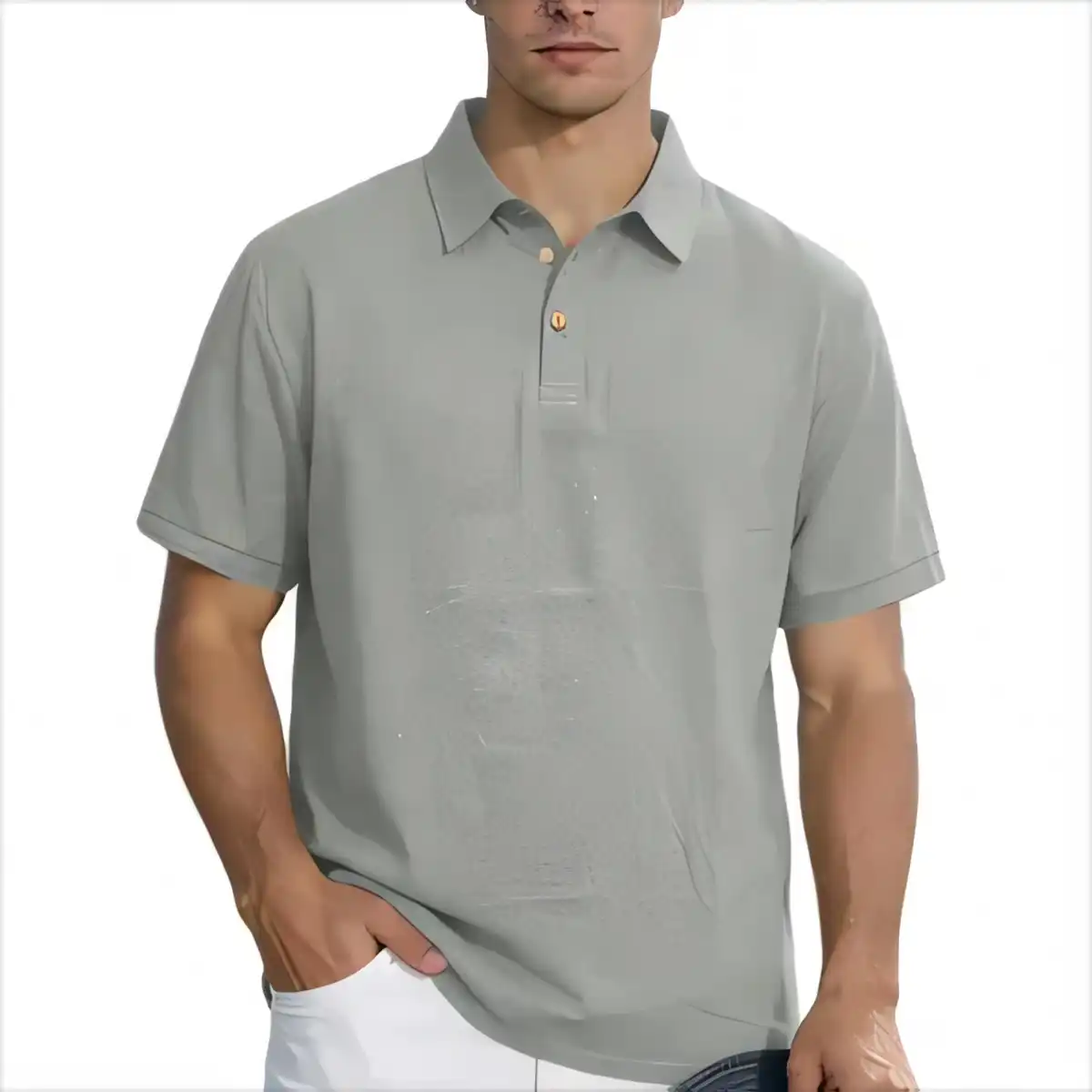 Refined Linen Polo for Work additional product view
