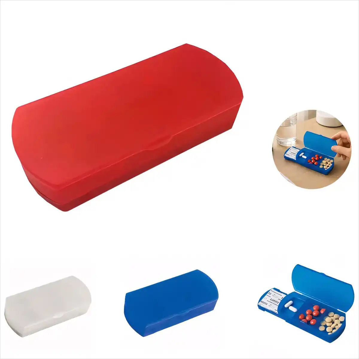 Compact Pill Organizer with Bandage Dispenser