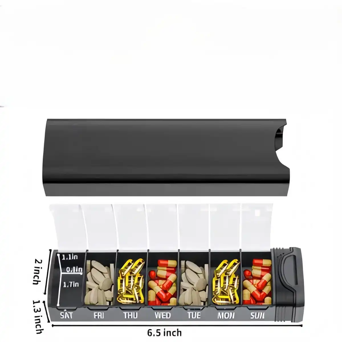 Aluminum Weekly Pill Organizer Case alternate product angle