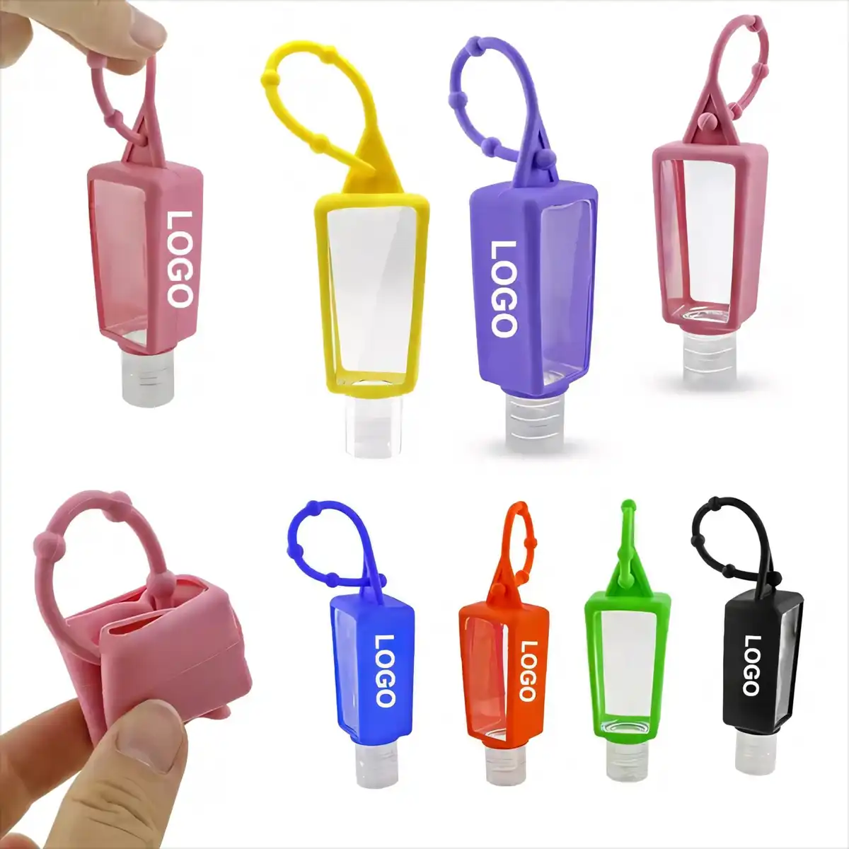 Silicone Sanitizer Holder Keychain
