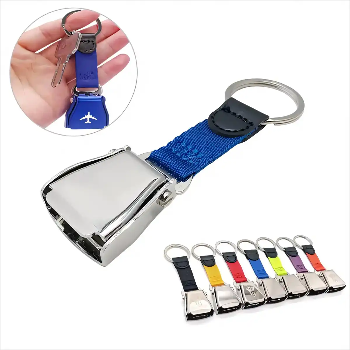 Aviation Seatbelt Buckle Keychain