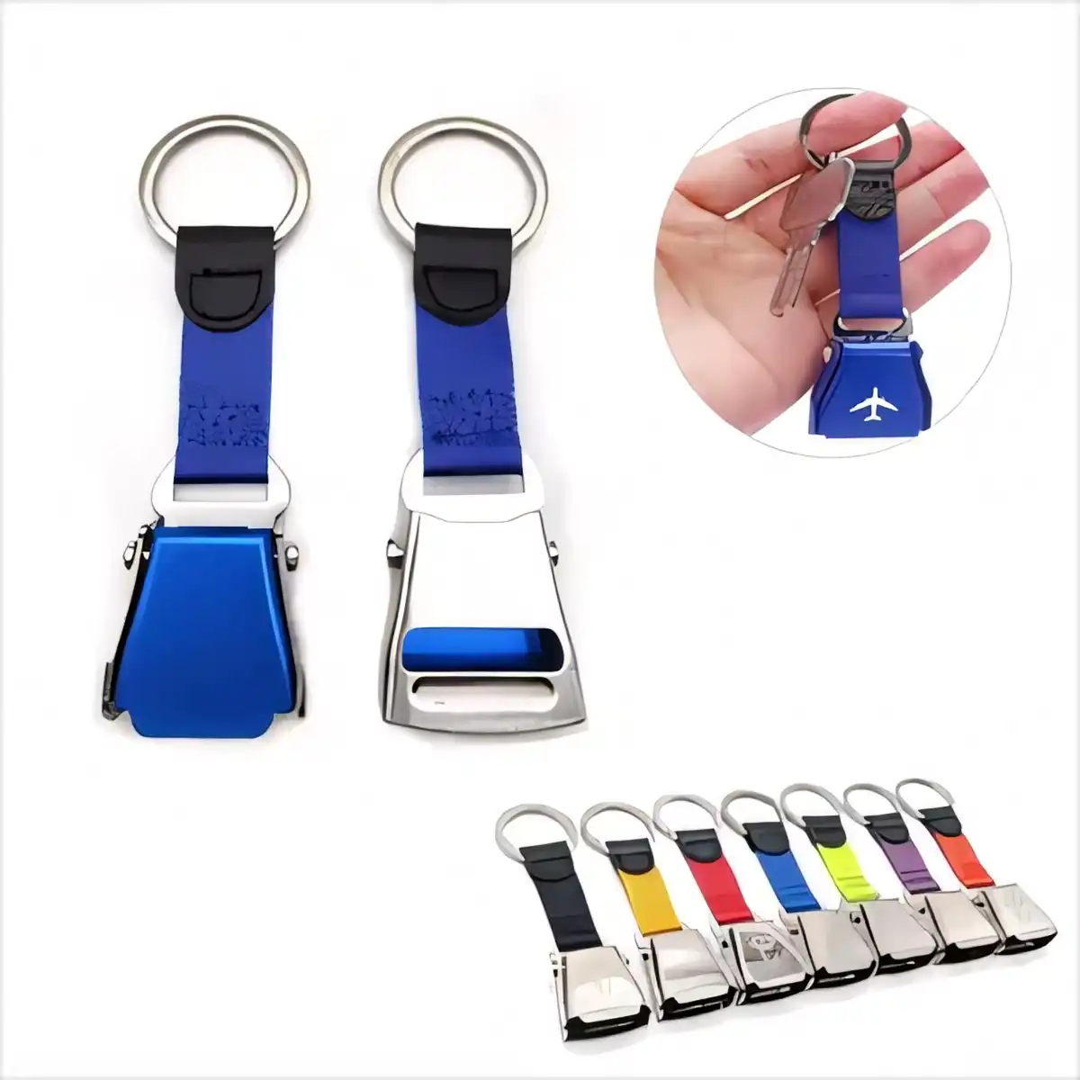 Aviation Seatbelt Buckle Keychain product detail view