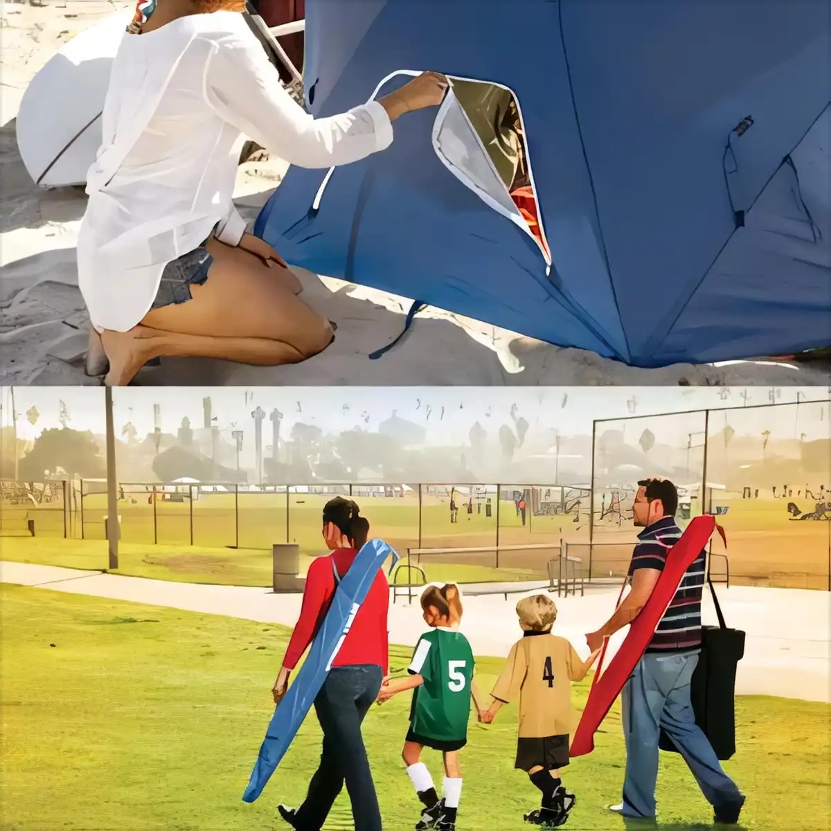 UV Blocking Beach Umbrella with Pockets product close-up