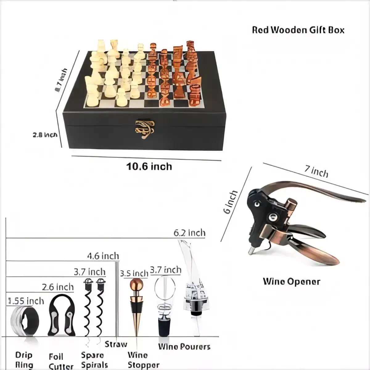 Deluxe Wine Chess Gift Set product detail view
