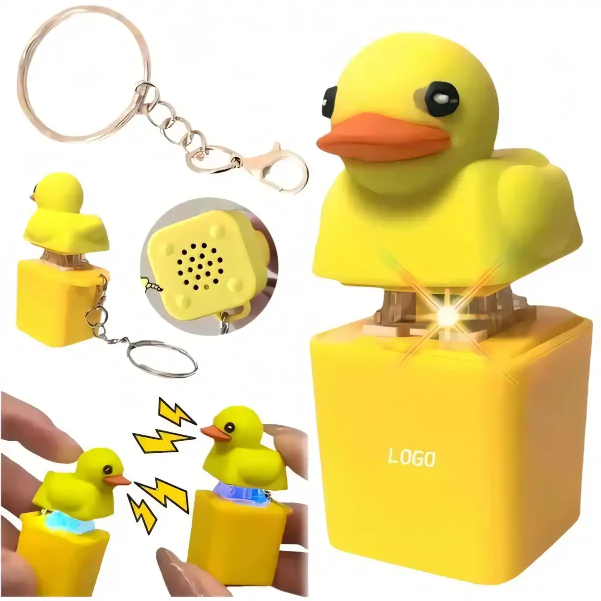 Light Up Duck Keychain with Sound
