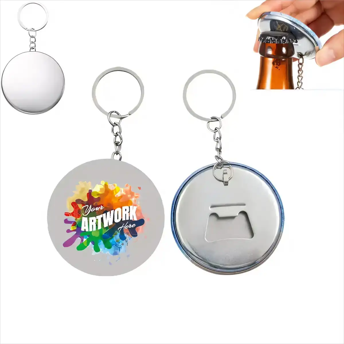 Durable Tinplate Bottle Opener Keychain