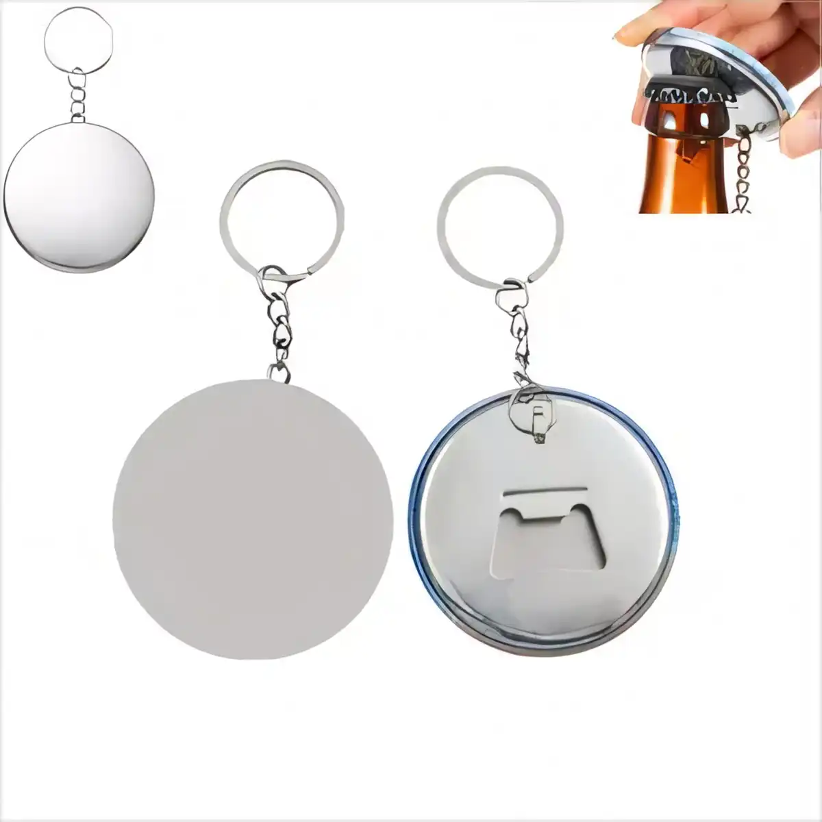 Durable Tinplate Bottle Opener Keychain product detail view