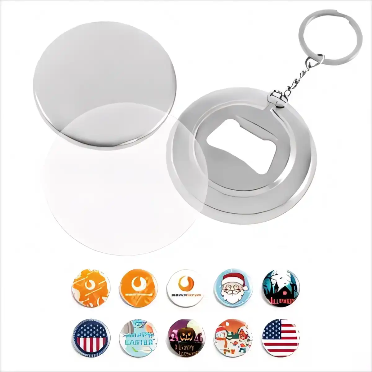 Durable Tinplate Bottle Opener Keychain alternate product angle