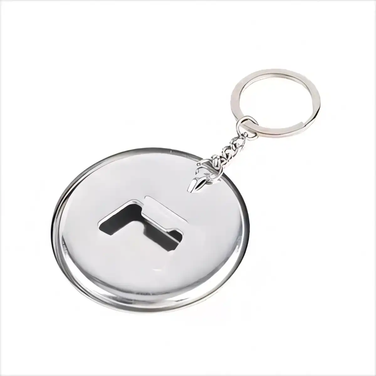 Durable Tinplate Bottle Opener Keychain product close-up