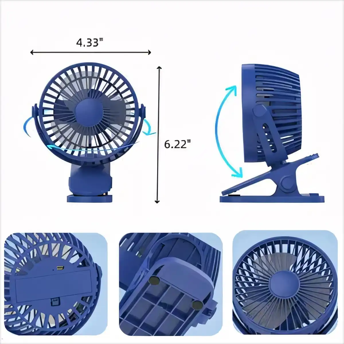 Rechargeable Clip On Mini Fan alternate product angle