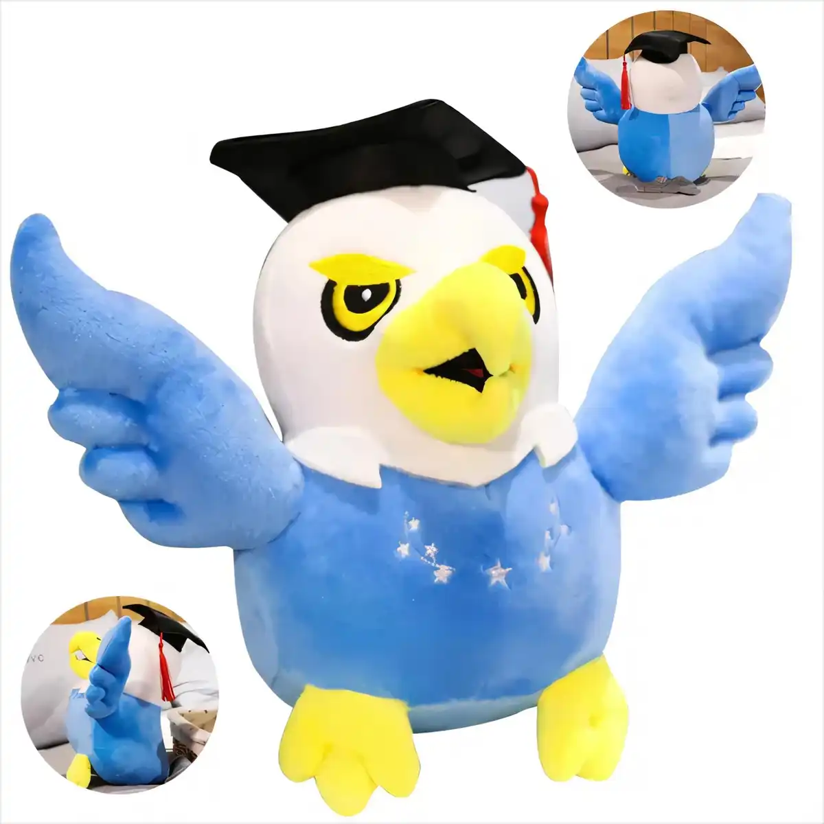 Graduation Eagle Mascot Plush Toy