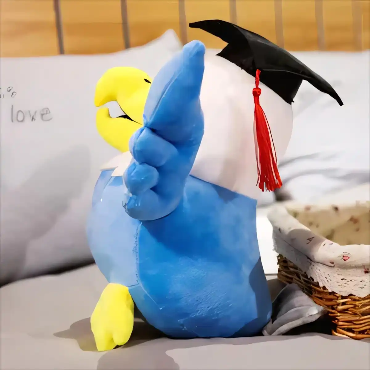 Graduation Eagle Mascot Plush Toy product close-up
