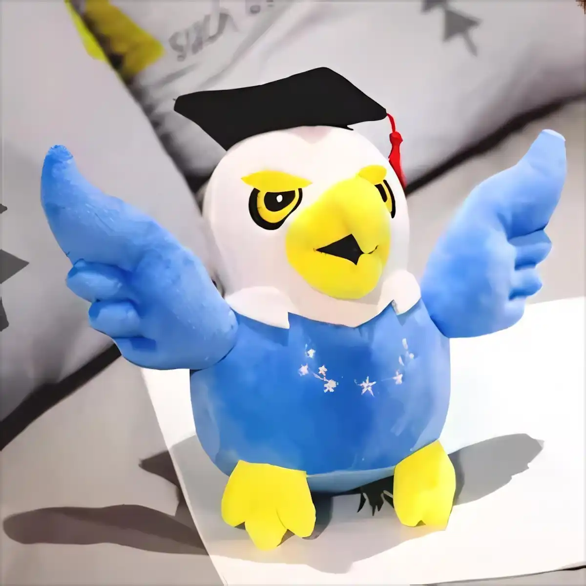 Graduation Eagle Mascot Plush Toy additional product view