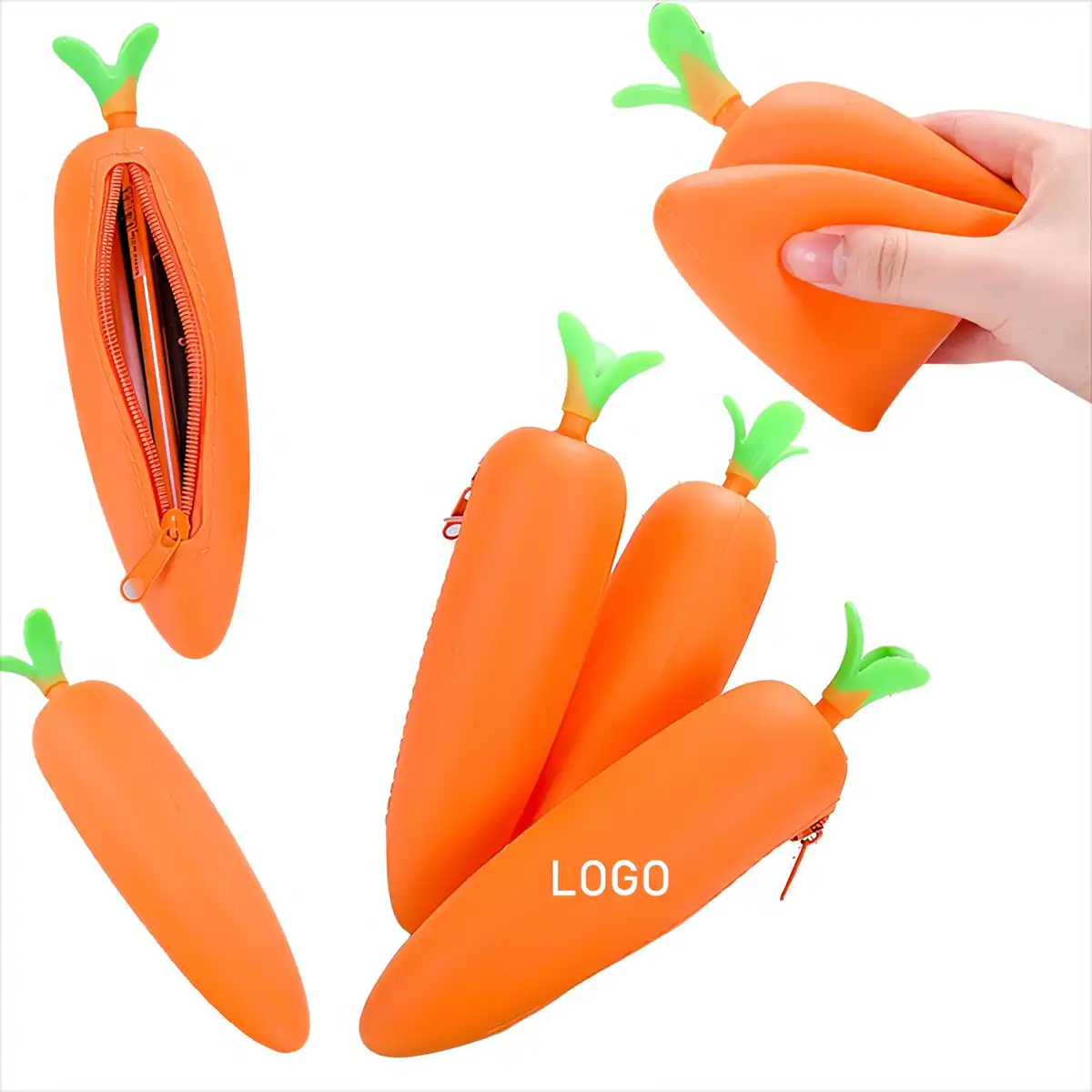 Silicone Carrot Pencil Pouch