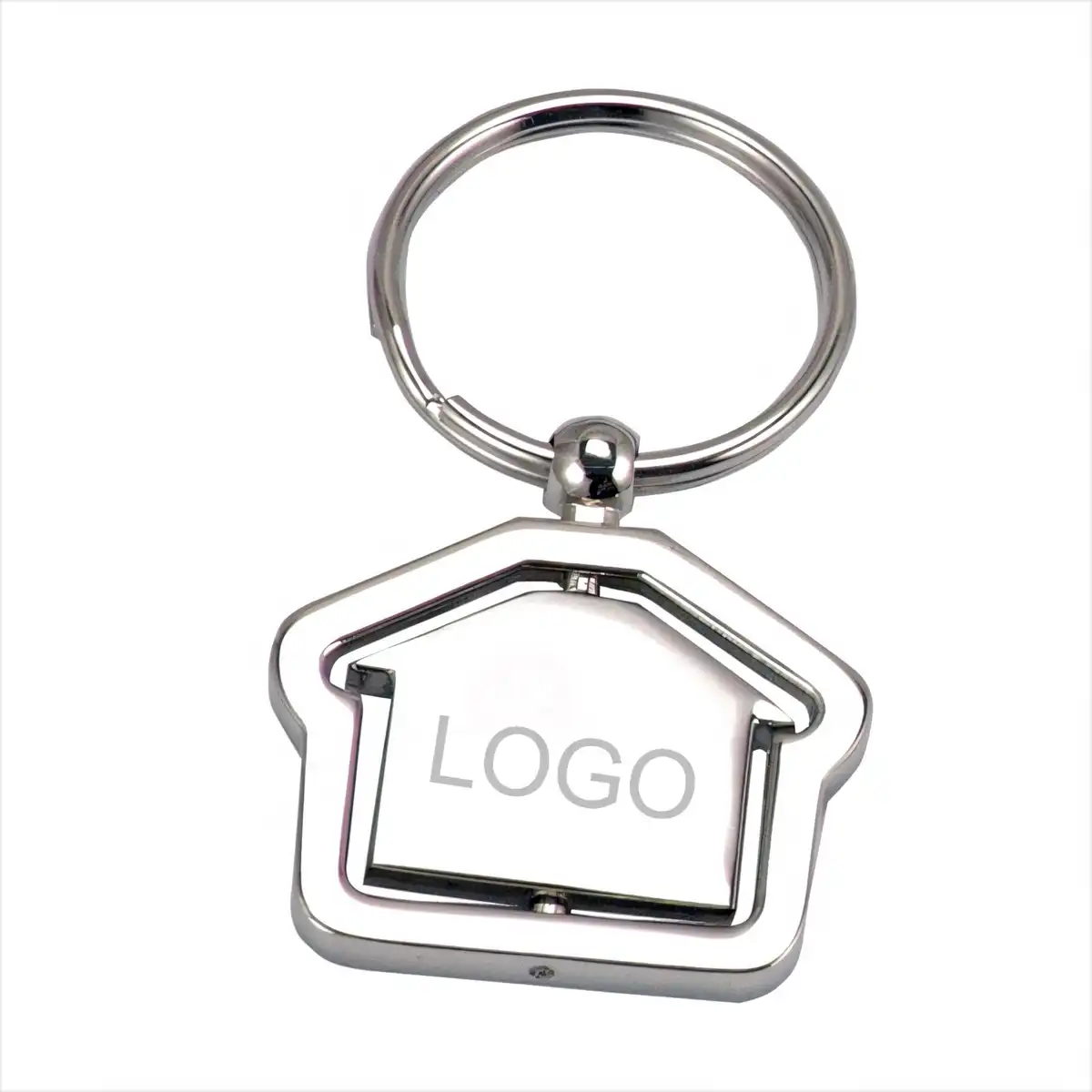 Spinning House Keychain Durable Zinc
