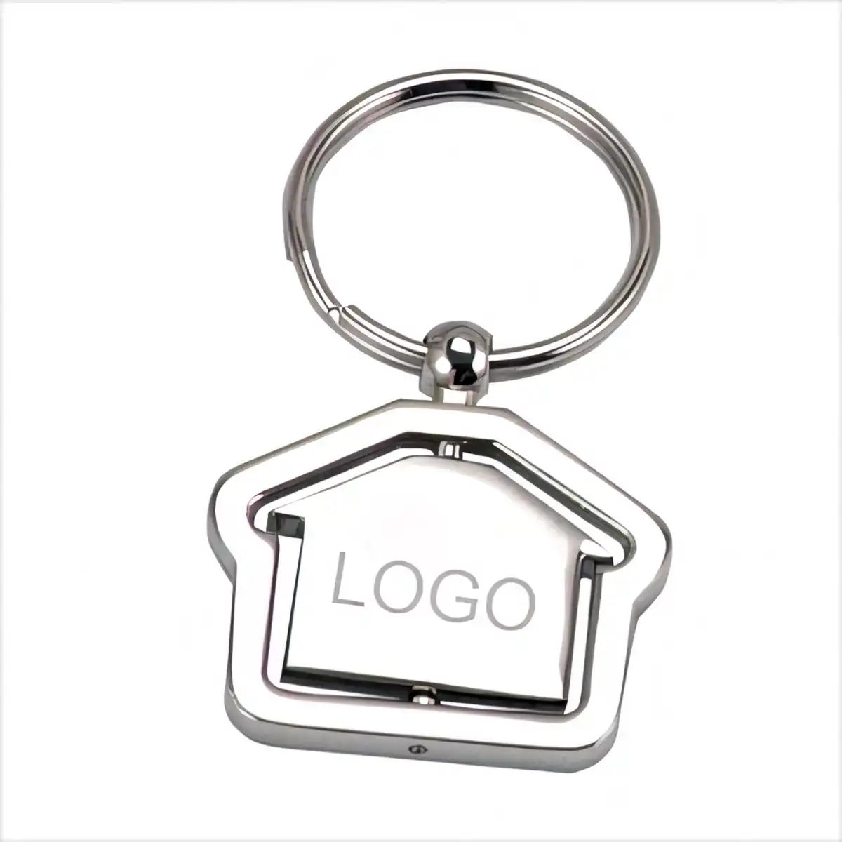Spinning House Keychain Durable Zinc product detail view