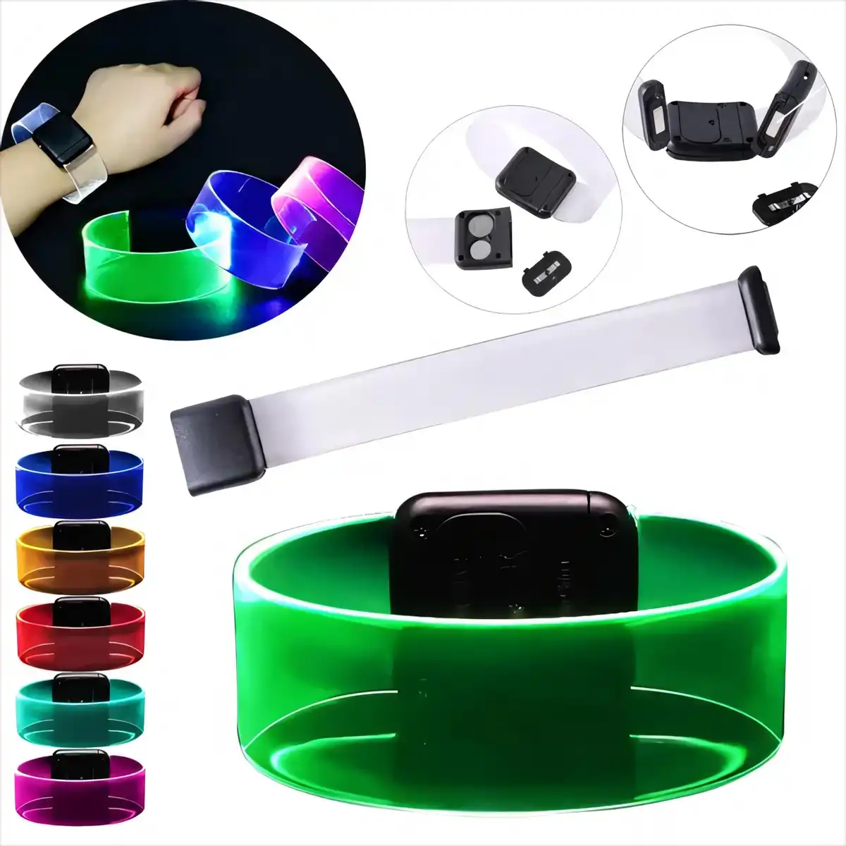 LED Bracelets Magnetic Clasp Glow Party