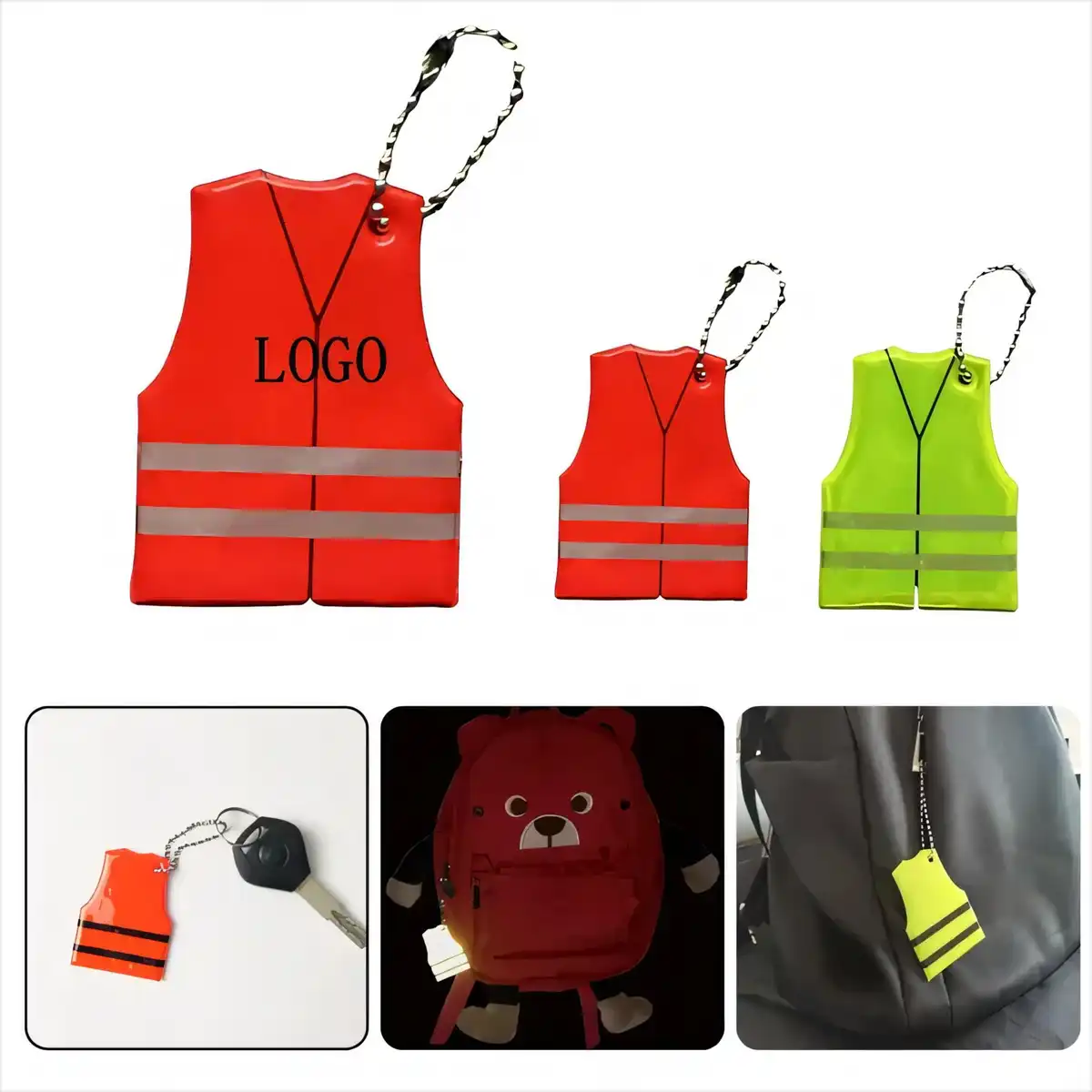 Reflective Pendant Keychain for Night Safety