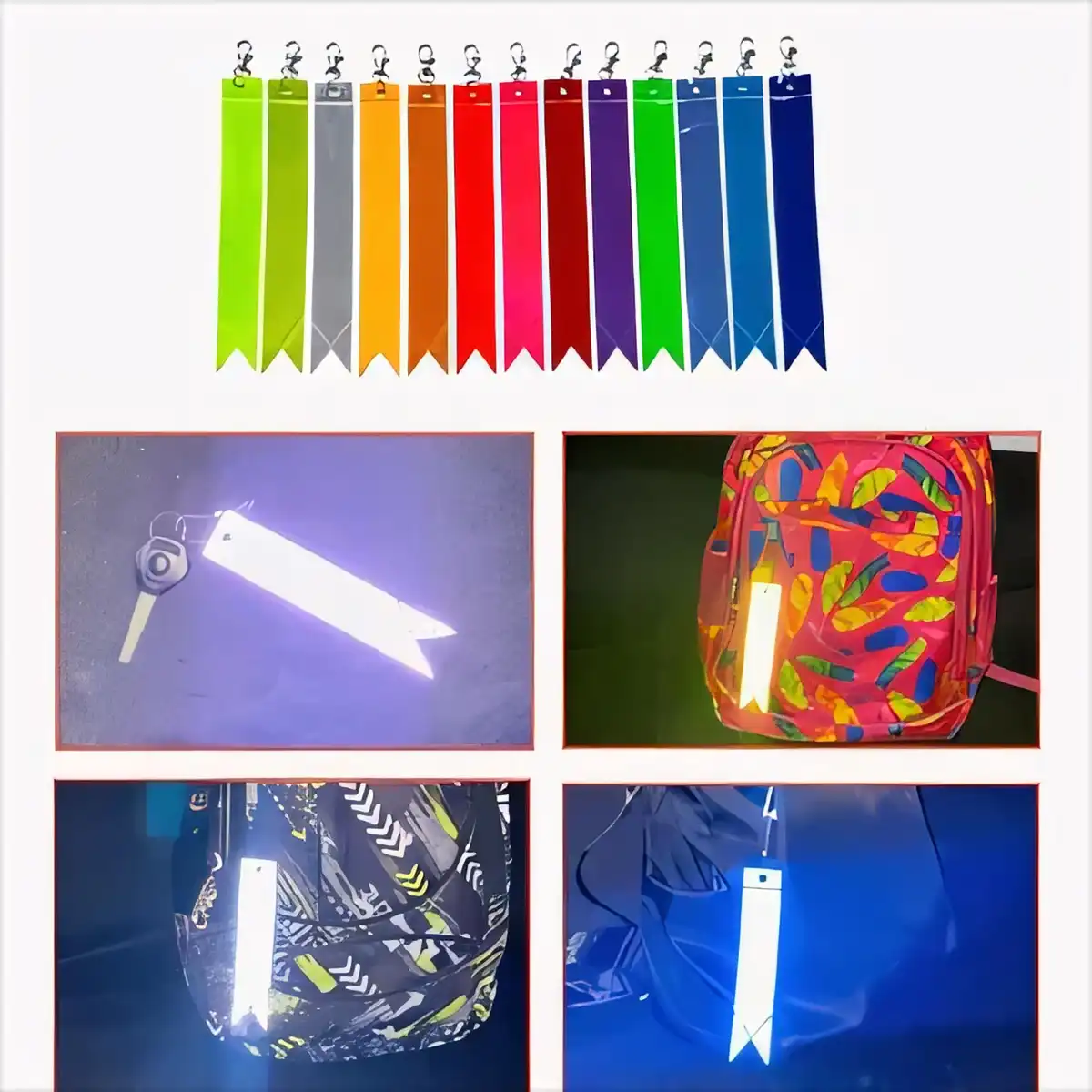 Reflective Safety PVC Keychain Set alternate product angle