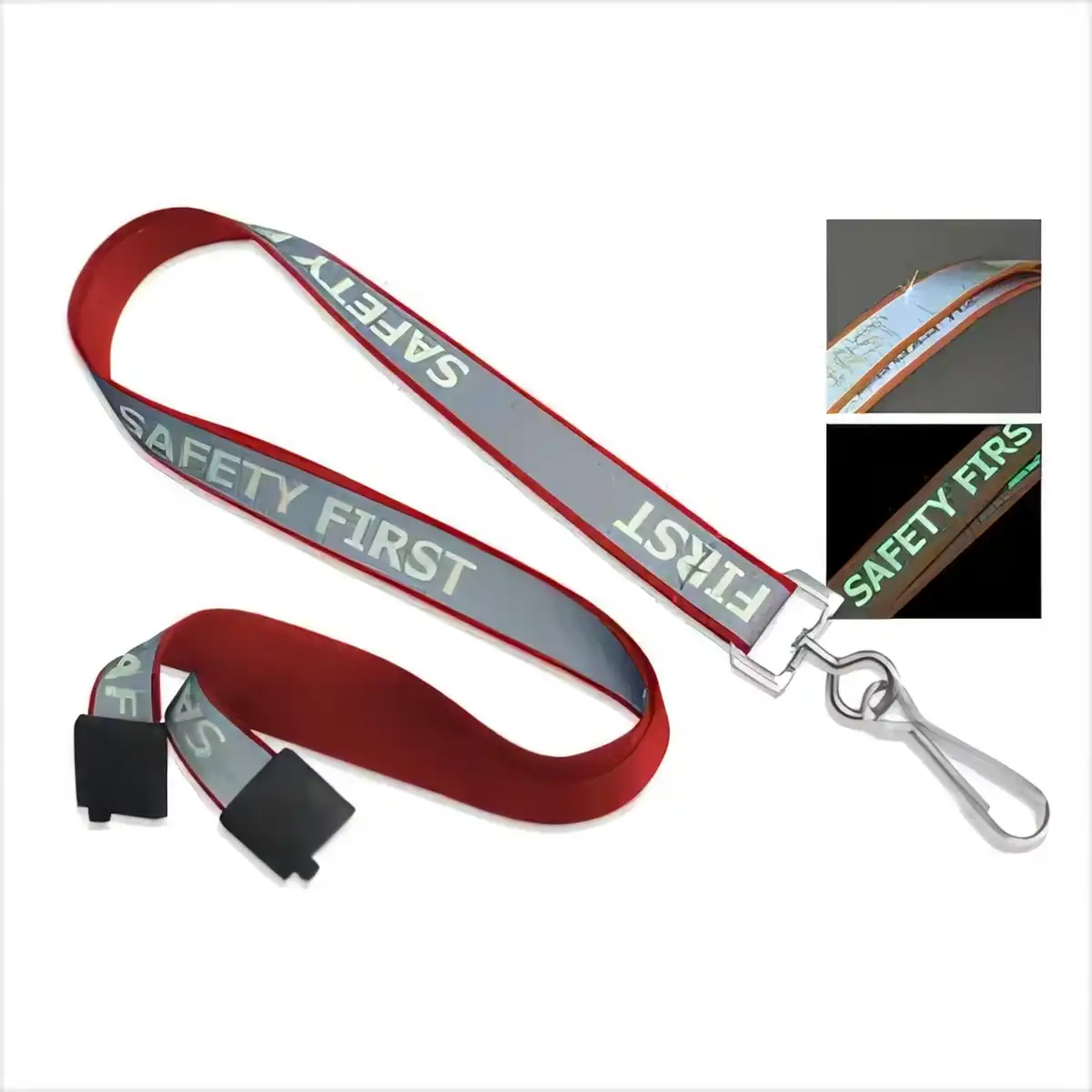 Reflective Safety Lanyard with Hook product detail view