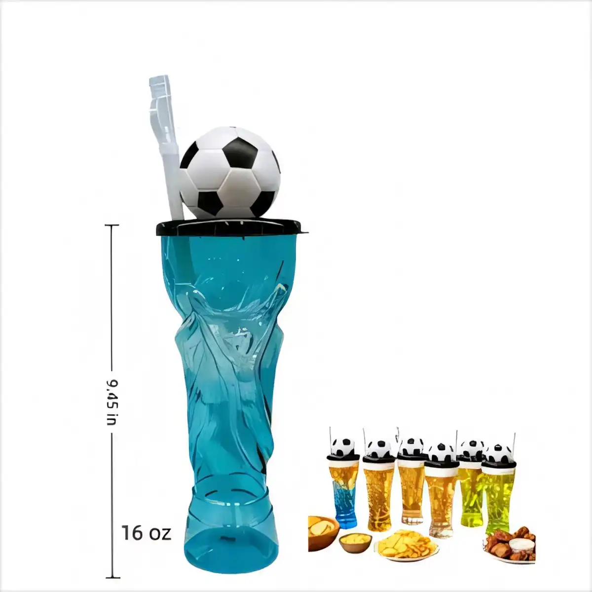 Shatterproof Soccer Beer Cup 16oz product detail view