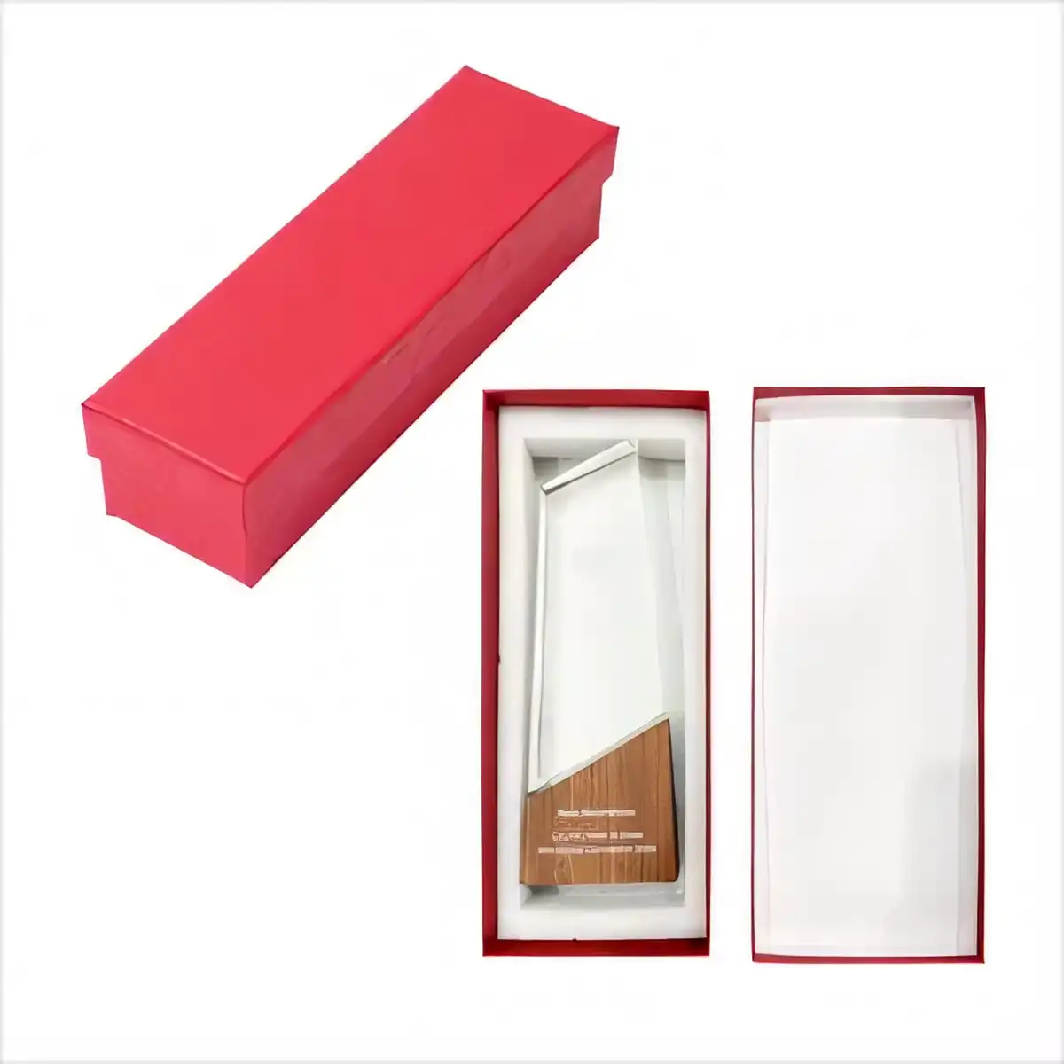 Elegant Crystal Glass Award Trophy alternate product angle