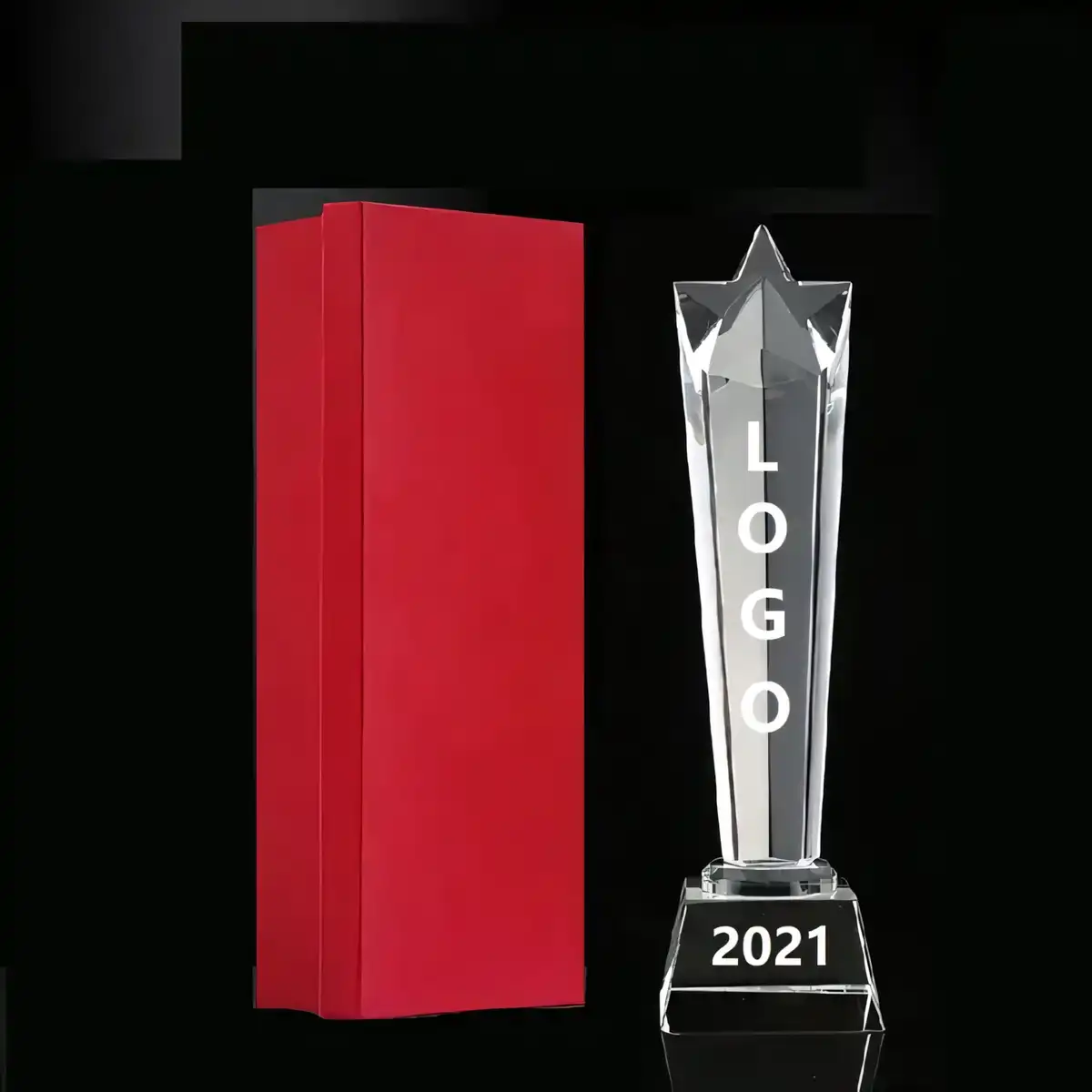 Elegant Crystal Star Recognition Trophy