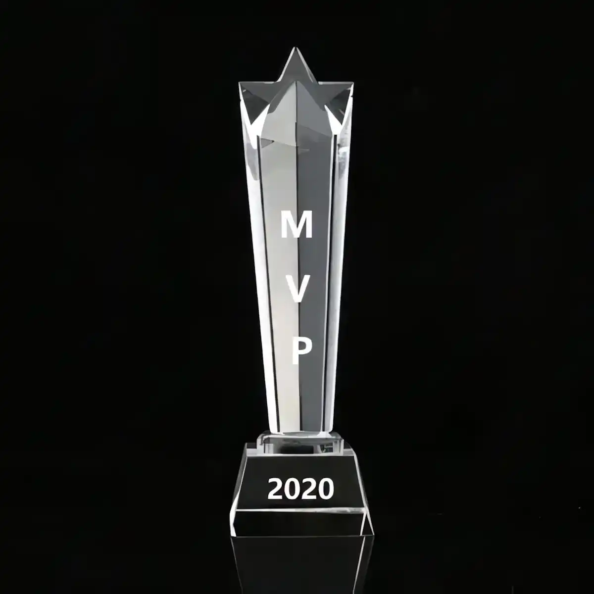 Elegant Crystal Star Recognition Trophy product detail view