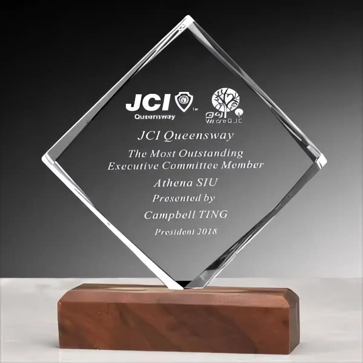 Crystal Glass Award Plaque product close-up