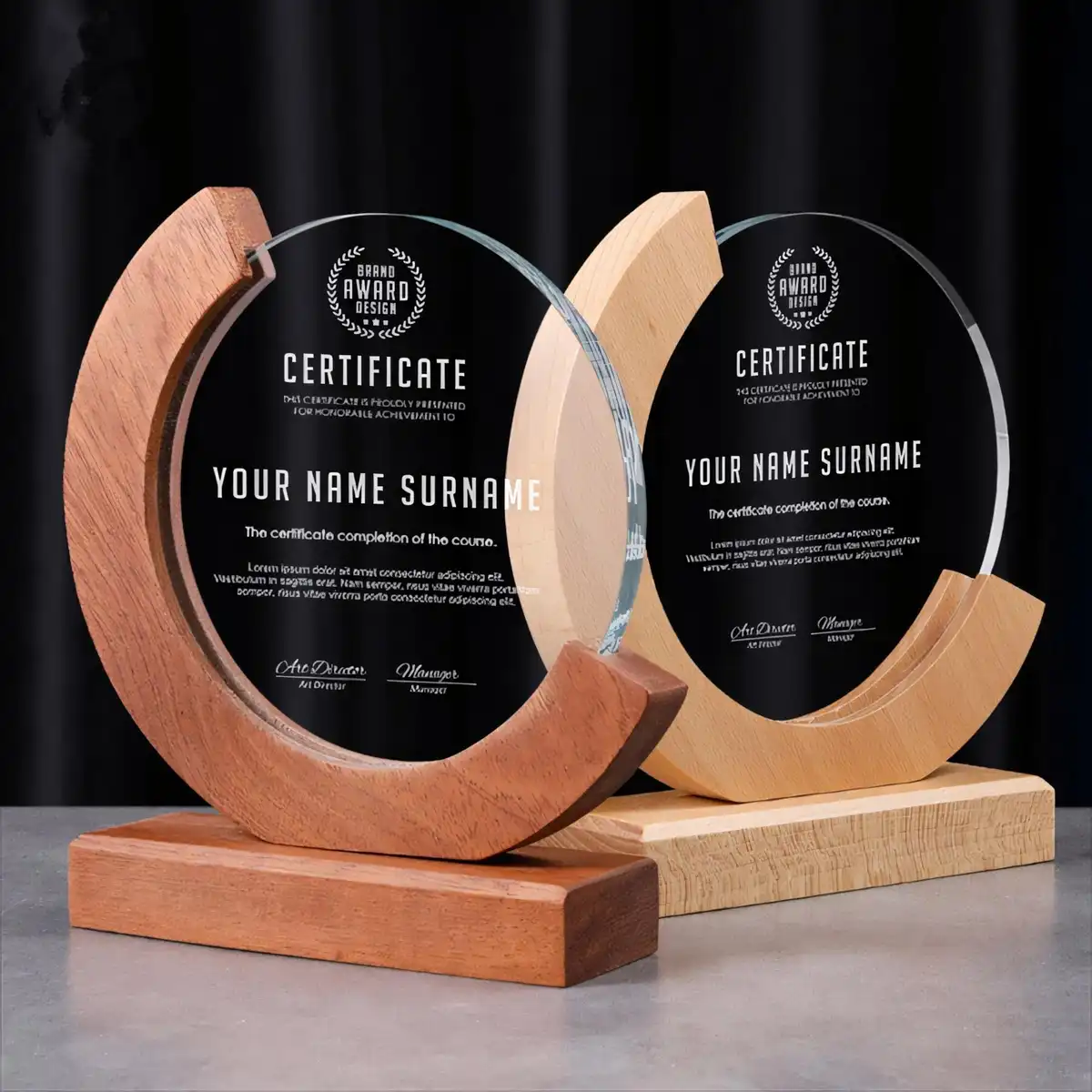 Elegant Wooden Award Plaque