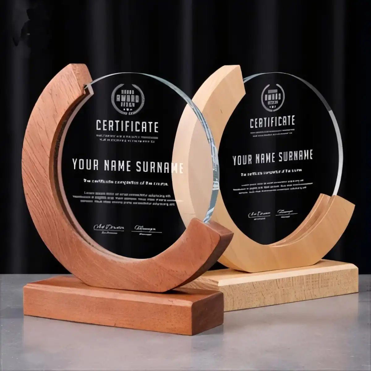 Elegant Wooden Award Plaque product detail view