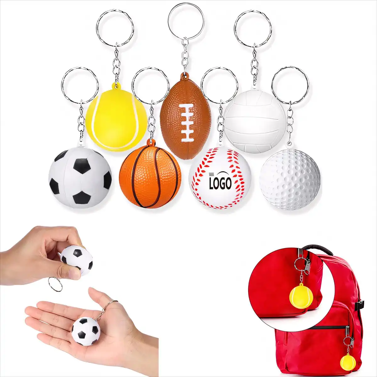 Squeeze Stress Ball Keychain