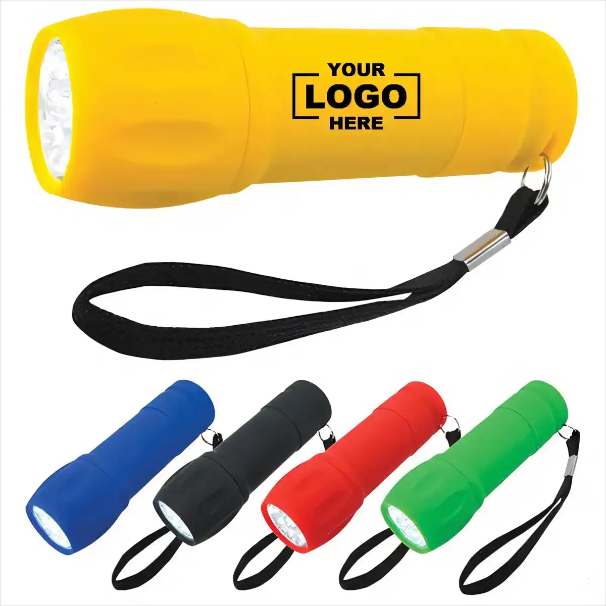 Rubberized 9 LED Flashlight