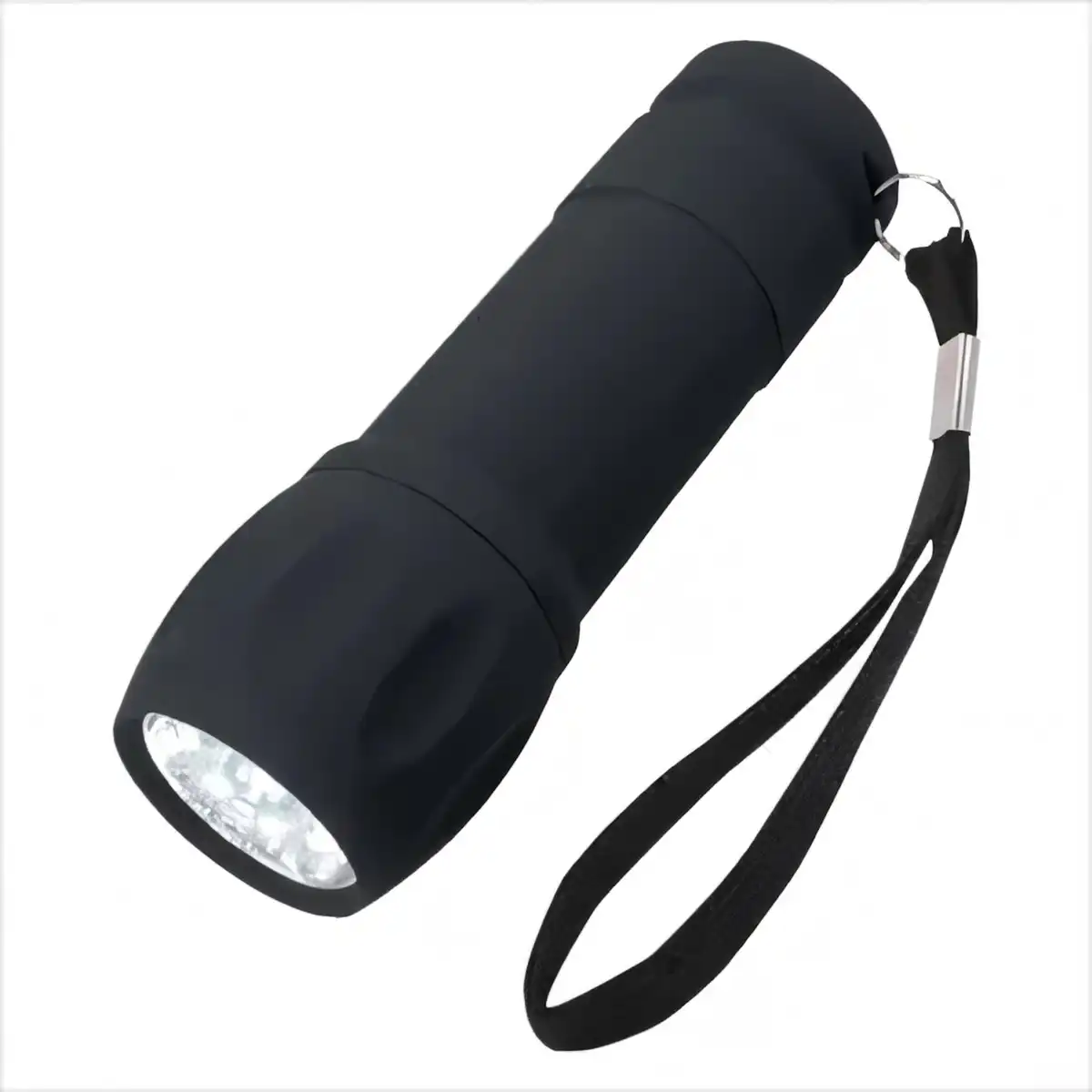 Rubberized 9 LED Flashlight alternate product angle