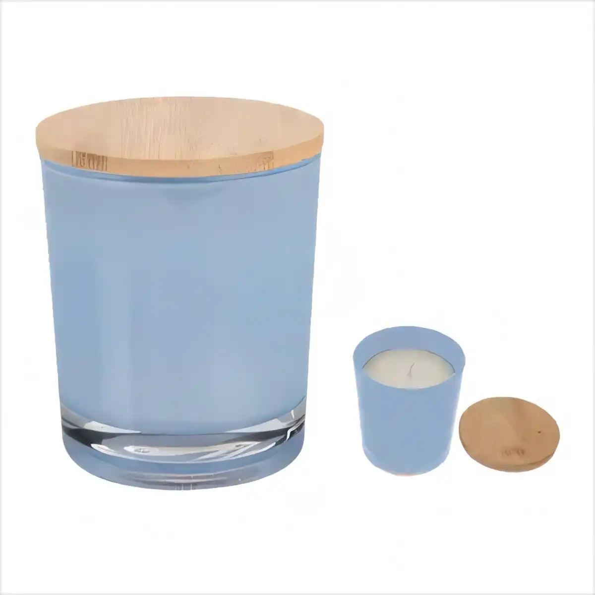 Natural Soy Wax Vanilla Candle product with accessories