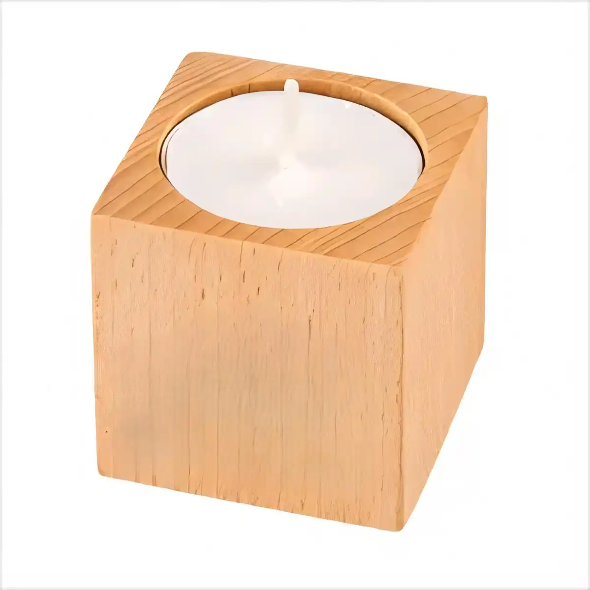 Natural Wood Candle Holder