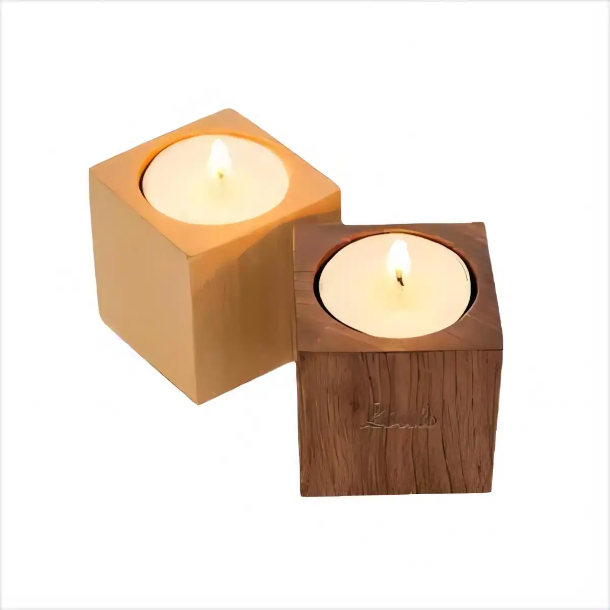 Natural Wood Candle Holder product detail view