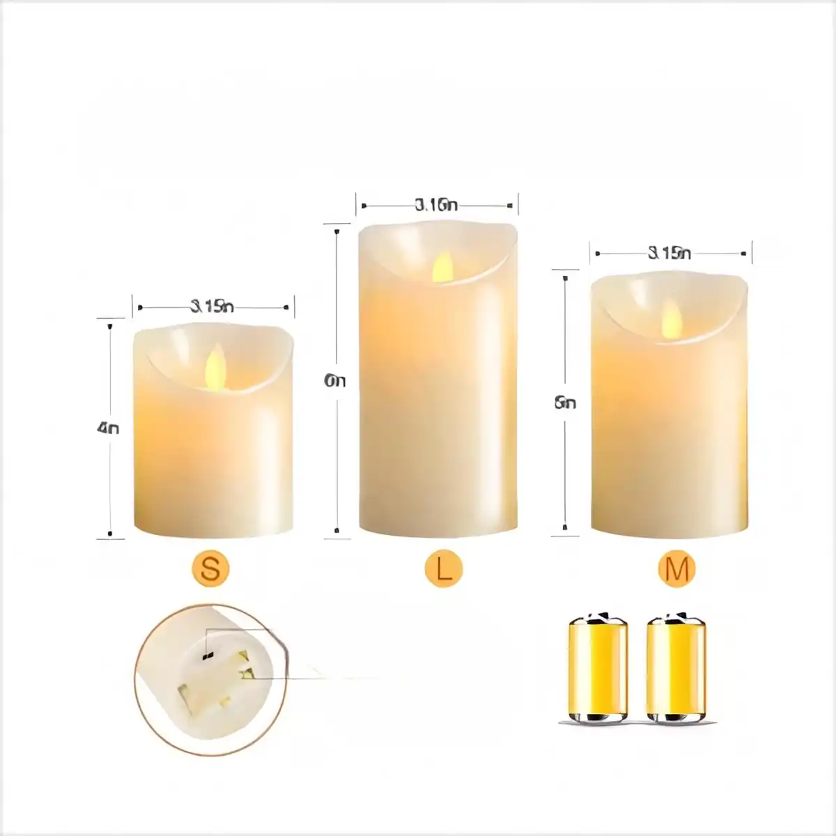 Real Wax LED Candles Remote product detail view